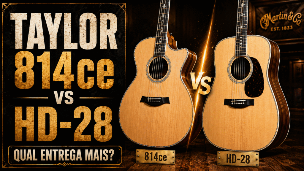 Comparativo entre Taylor 814ce e Martin HD 28, curadoria Zanon Guitars